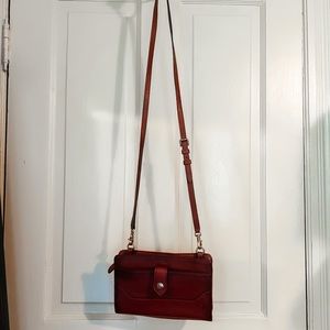 Frye brown leather crossbody